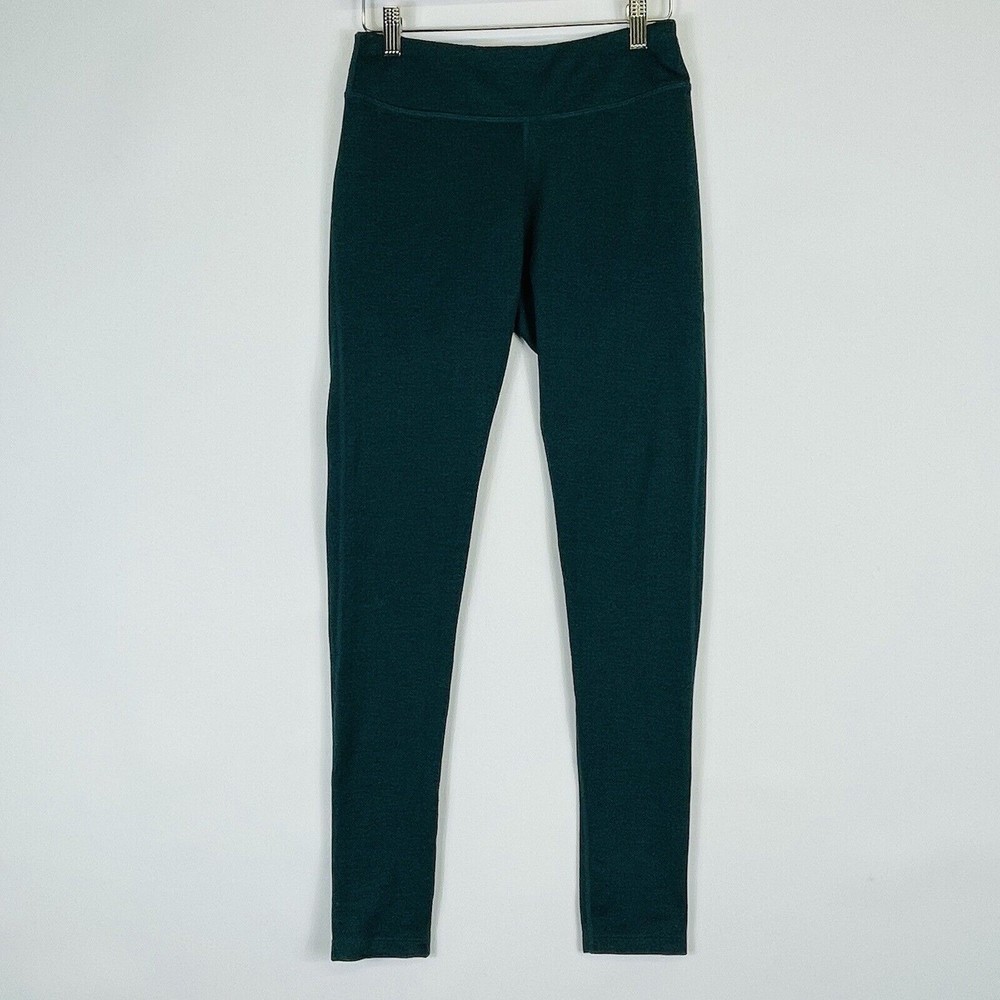 Title Nine Leggings Womens XS  Green Black Herringbone Exercise Pants Workout‎